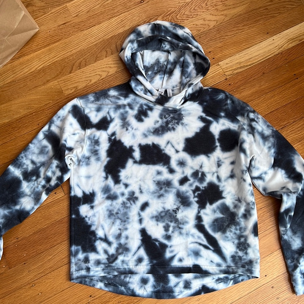 Zella indigo blue cropped tie dye hoody